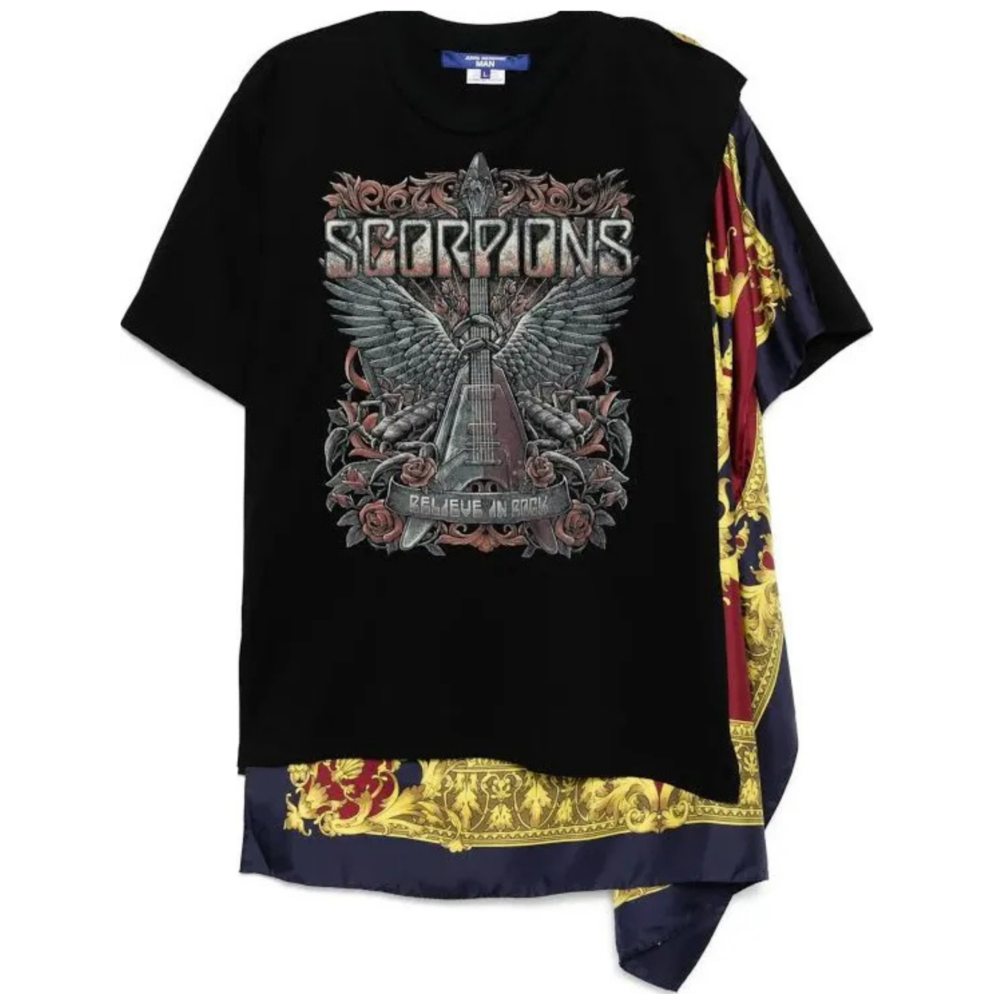 JUNYA WATANABE MAN SCORPIONS PRINTED SCARF TEE BLACK