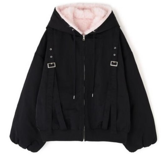 MITSUKI Reversible Fur Hoodie Jacket
